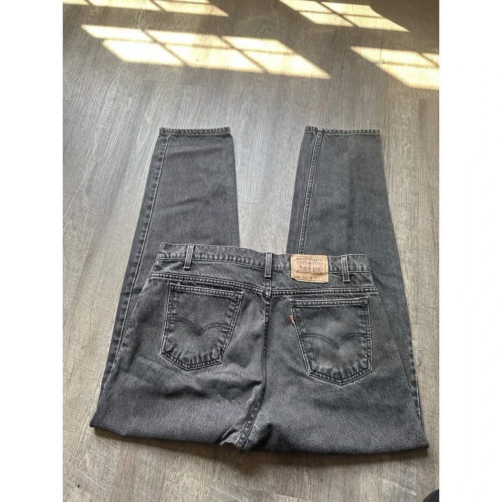Levis 550 Men's ORANGE TAB Size 38x32 Relaxed Fit Tapered Leg  Black Jeans‎ USA